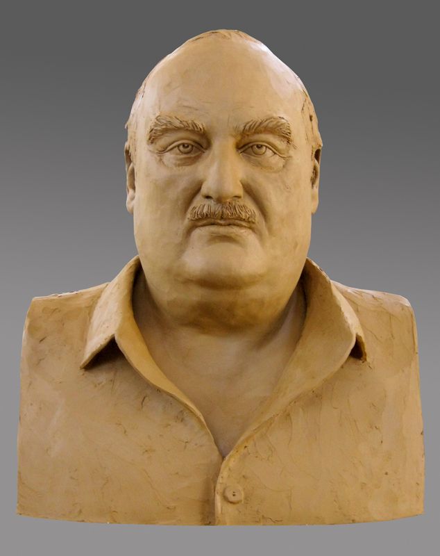 Sculpture buste terre cuite Jean-Claude Baudracco par Olivier delobel