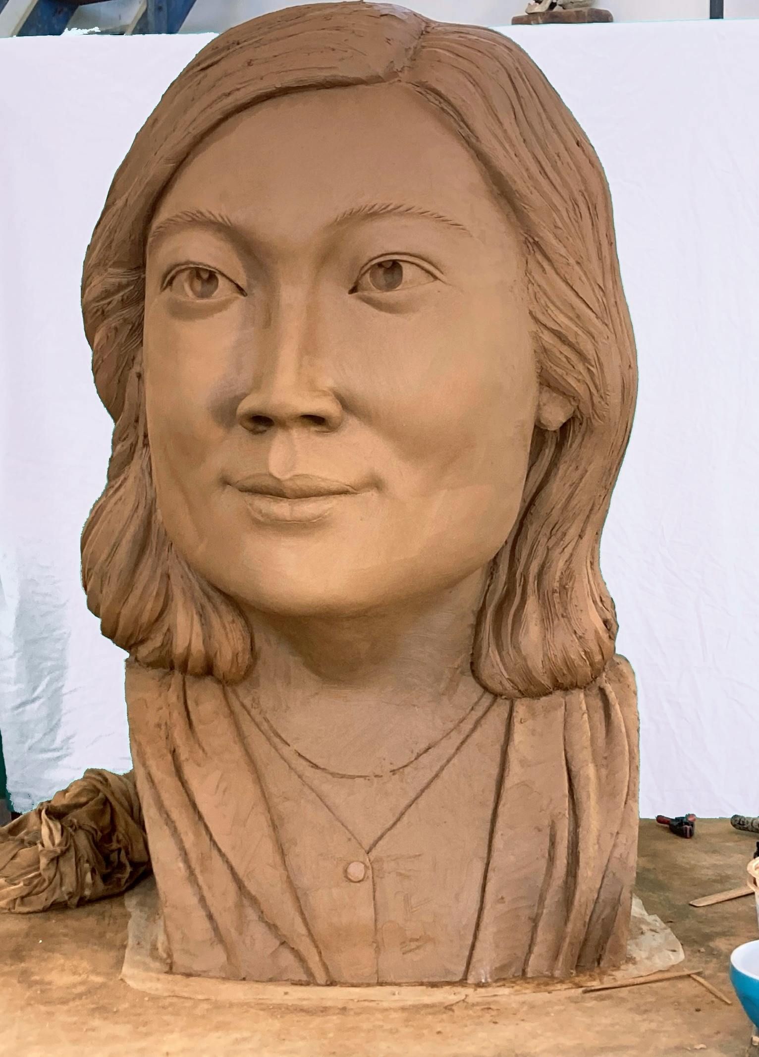 Sculpture buste  bronze par Olivier delobel