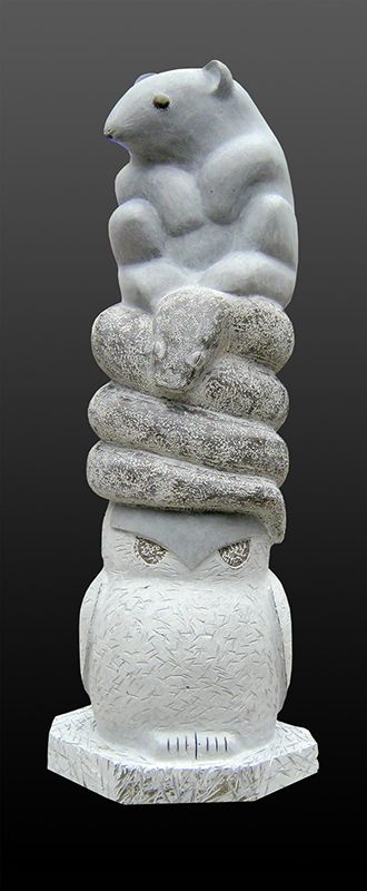 Sculpture réalisée lors du 5ème symposium de sculpture sur pierre de Samoëns