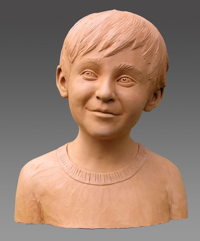 Sculpture buste enfant par Olivier delobel