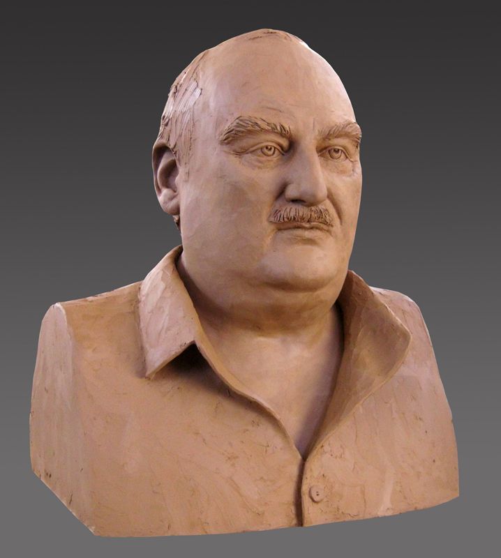 Sculpture buste terre cuite Jean-Claude Baudracco par Olivier delobel